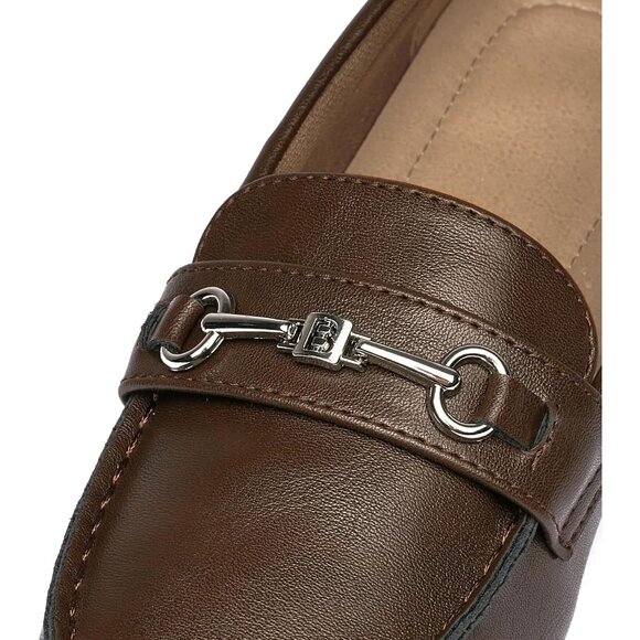 Women's Coffee.pu Faux Leather Arch Support Casual Slip on Comfort Penny Loafers - Picture 5 of 8